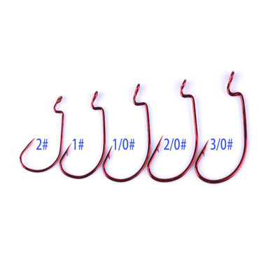 

Saidsome Hot Sell 51pc Crank Hook Red Nickel Hook Set fishing bait fishing lure