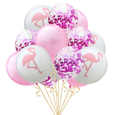 

FUNNYBUNNY Flamingo Turtle Leaf Pineapple Balloon Rose Gold Confetti Balloon Combination Hawaiian Party Decoration