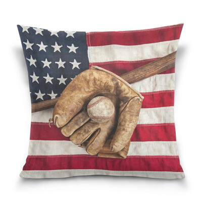 

ALAZA Throw Pillow Cover 16 X 16 inch Christmas Gift Cushion Cover with Vintage Baseball Printed Pillowcase