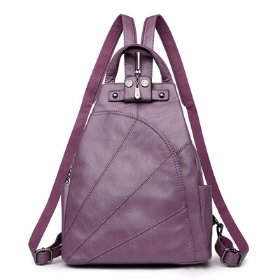 

Soft PU Leather Backpacks Female Multifunctional Anti Thief Backpack Waterproof Bagpack Women Vintage Large Capacity Back Pack