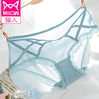 

Cat 3 Pack Womens Underwear Womens Spring&Summer Ice Silk Seamless Briefs Womens Comfortable Breathable Bag Hip Sexy Transparent Womens Underwear Light Powder Skin Light Blue Wine Red