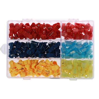 

180pcs Kit in Plastic Box Fine-quality High Temperature Resistance T-type Break-free Wire Terminals Cold-pressed Quick Connectors