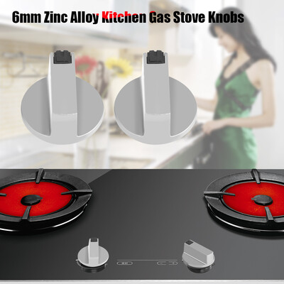 

Cooker Knob2Pcs 6mm Zinc Alloy Home Kitchen Gas Stove Knobs Cooker Oven Cooktop Metal Switch ControlCooktop Knob