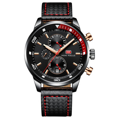 

BOFUTE Male Watches Sports Watch Luminous Calendar Waterproof Genuine Leather Strap 0017G