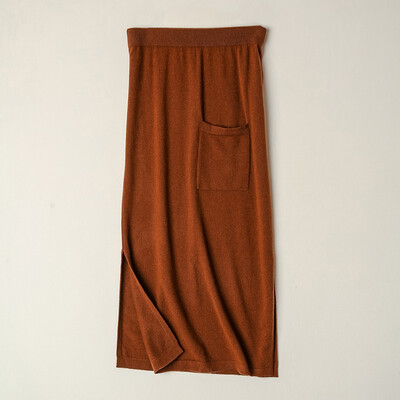 

Card&Geese cashmere skirt pure cashmere ladies simple cashmere autumn&winter new solid color with pocket 10546