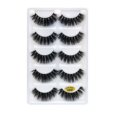 

5 Pairs 3D False Eyelashes Invisible Band Natural Long Black Eyelash Full Strip Reusable