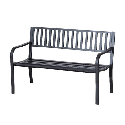 

50" Slatted Steel Decorative Patio Garden Bench