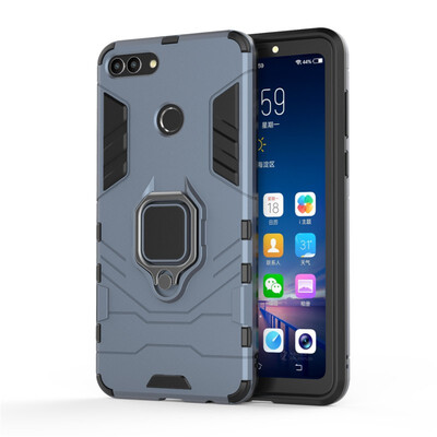

Fecoprior Car Holder Stand Case For Huawei Y9 2018 Back Cover Magnetic Bracket Finger Ring Celulars