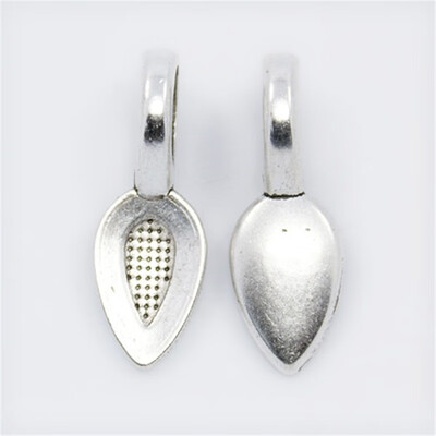 

PH PANDAHALL 50 Pcs Tibetan Style Alloy Glue on Flat Pad Bails Leaf Shape Pendants Charms Connector