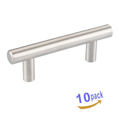 

10 Pack Satin Nickel Cabinet Hardware Handle Pull 25 Hole Center 39 Overall Length