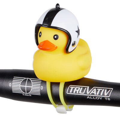 

SolarStorm Broken Little Yellow Duck Bicycle Bell Cartoon Little Yellow Duck Helmet Vibrating Decoration with Hard Hat Speaker Light Black Shark