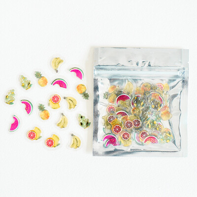 

100pcspack PVC 3D Japanese Cute Stickers Scrapbooking Journal Decorative Small Cafe Fruite Cat Stickers Flakes