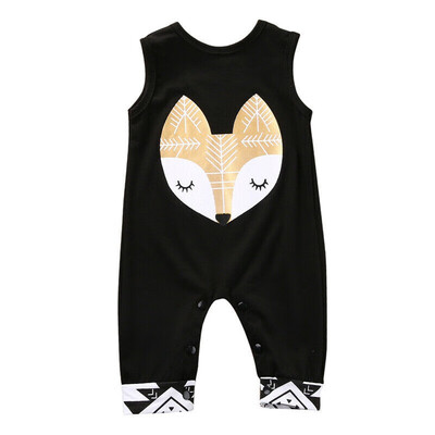 

Cotton Newborn Baby Boy Girl Sleeveless Romper Jumpsuit Infant Dungaree Outfits