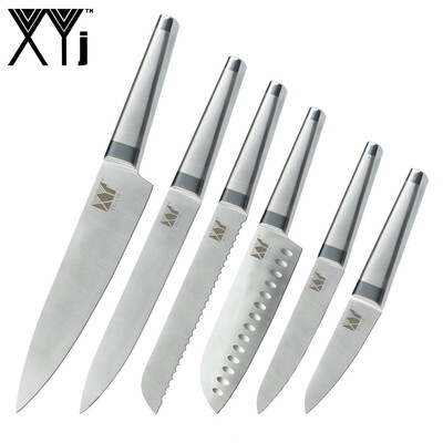 

XYj 6pcs Stainless Steel Kitchen Cooking Set 8 7 5 35 Chef Slicing Bread Santoku Utility Paring Knife Kitchen Accessory