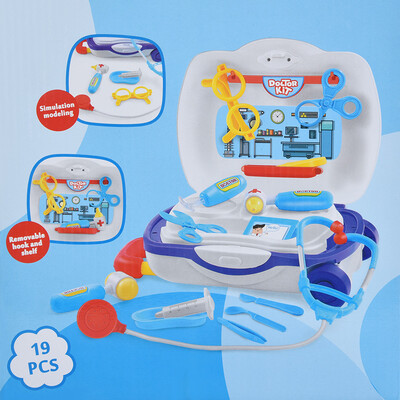

19PCS Kids Pretending Doctors Medical Playing Set Case Education Role Play Toy