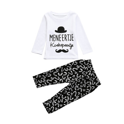 

Newborn Infant Baby Boys Letter T shirt TopsPants 2Pcs Outfits Clothes Set