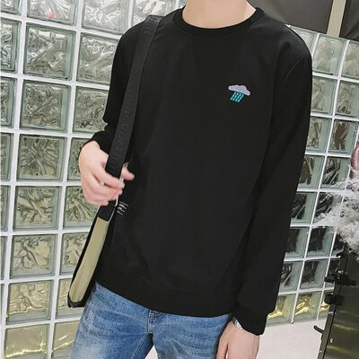 

Spring&Autumn Mens T-Shirt T-Shirt Casual T-Shirt Strap Thin Print Long-Sleeve Sweater Men