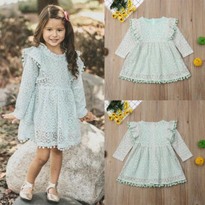 

Kids Toddler Baby Girl Ruffles Dress Princess Party Boho Hippy Floral Dresses