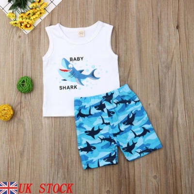 

Summer Toddler Baby Boy Kid "Baby Shark" T-shirt Short Pants Outfit Clothes Set