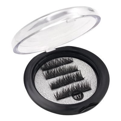 

4pcsBox 6D Natural False Eyelashes Magnetic Fake Eye Lashes with 3 Magnets