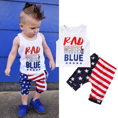 

Fashion Toddler Baby Boy Summer Clothes Vest T-shirt Shorts Outfits Sets 2PCS