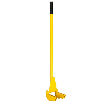 

Steel Pallet Buster Pallet Pry Bar Double Fork Nail Puller Deck Board wHandle BlueYellow With Staple