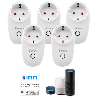 

5PCS SONOFF S26 ITEAD Wifi Smart Socket Wireless Remote Control Charging Adapter Smart Home Power Sockets USUKCNAUEU Type EF
