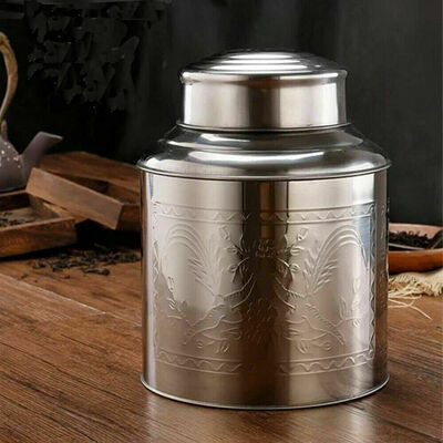 

Small Stainless Steel Canister Caddy Loose Tea Container With Double Lid 300ml