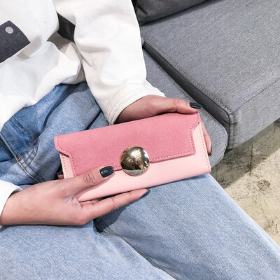 

Tailored Womens Fashion Patchwork Round Hasp Long Wallet Card Holder Billfold Purse