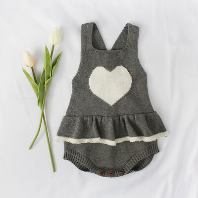 

Newborn Baby Girls Boys Heart Knitted Toddler Overall Jumpsuit Clothes Outfits