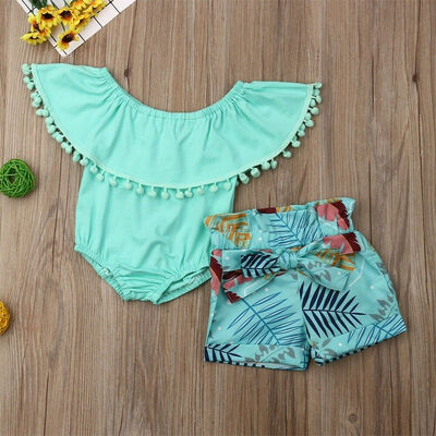 

Newborn Baby Girl Romper BodysuitTutu Shorts Pants Sunsuit Clothes Outfits Set