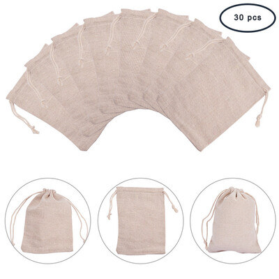 

PH PANDAHALL 1 Set Rectangle Cotton Packing Pouches Drawstring Bags Drawstring Bags Gift Bags Antique White