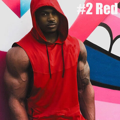 

Mens Muscle Hoodie Tank Top Bodybuilding Gym Workout Sleeveless Vest T-shirt
