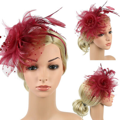 

Women Cocktail Wedding Hats Hairpin Fascinator Lady Party Headpieces Wrap Gift
