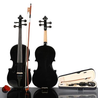 

Ktaxon New 34 Acoustic Violin Case Bow Rosin Black