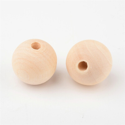 

PH PANDAHALL 100pcs Natural Wood Beads Spacer Loose Round Wooden Beads
