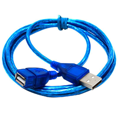 

High-speed 1m15m2m3m PVC Copper Transparent Blue Male to Female AM to AF USB 20 Extension Cable Cord Extender for PC Laptop D