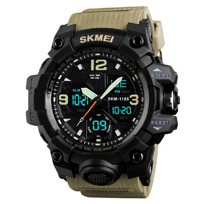 

SKMEI 1155B Quartz Digital Electronic Men Watch Fashion Casual Outdoor Sports Male Wristwatch Dual Time Date Week Chrono Alarm 5AT