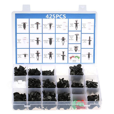 

425Pcs Rivet Nut Plastic Clips Car Push Pin Rivet Fasteners Trim Panel Body Moulding Clip Universal Interior Assortments