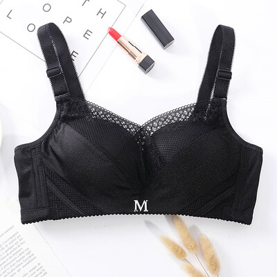 

LAXJOY Langyue underwear female thin section no steel ring underwear bra anti-light gathering adjustable bra LNWX189268 black 38B