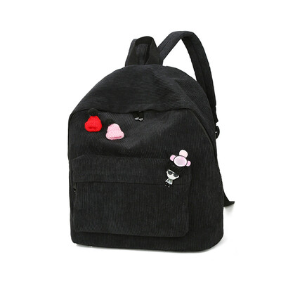 

Tailored Women Corduroy Backpack Girl School Fashion Shoulder Bag Rucksack Travel Bags BK