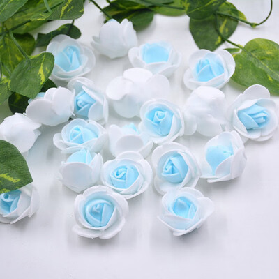 

FUNNYBUNNY 50pcslot 35cm Artificial Foam Rose Two-color Mini Flower Head Wedding Party Home DIY Decorative Materials