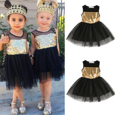 

AU Kids Girls Sequinned Dress Princess Wedding Bridesmaid Pageant Formal Party