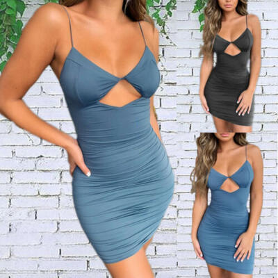 

Women Bandage Bodycon Casual Sleeveless Evening Party Cocktail Club Mini Dress\