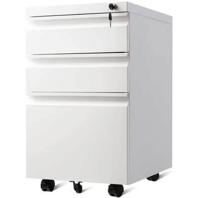 

Steel Rolling Storage A4 Drawers File Cabinet-White