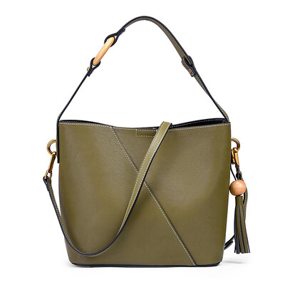 

Rmrebecca New broadband single shoulder slanting large capacity multi touch leather handbag bucket package
