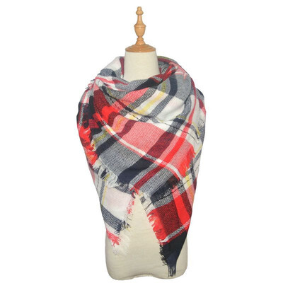 

Outdoor Womens Plaid Blanket Winter Scarf Warm Cozy Tartan Wrap Oversized Shawl Cape