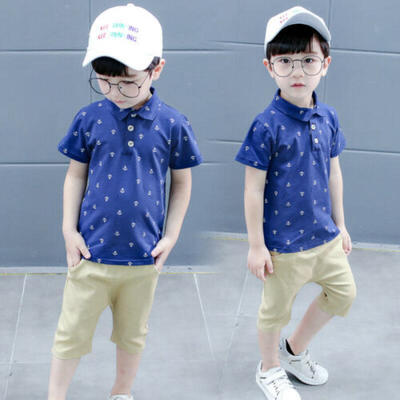 

Toddler Kids Baby Boy Clothes Boys Outfits Sets Short T-Shirt Pants Dot Tops