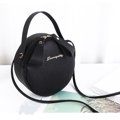 

Tailored Womens fashion bag simple design Messenger bag female mini round handbag