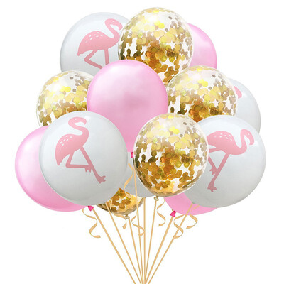 

FUNNYBUNNY Flamingo Turtle Leaf Pineapple Balloon Rose Gold Confetti Balloon Combination Hawaiian Party Decoration